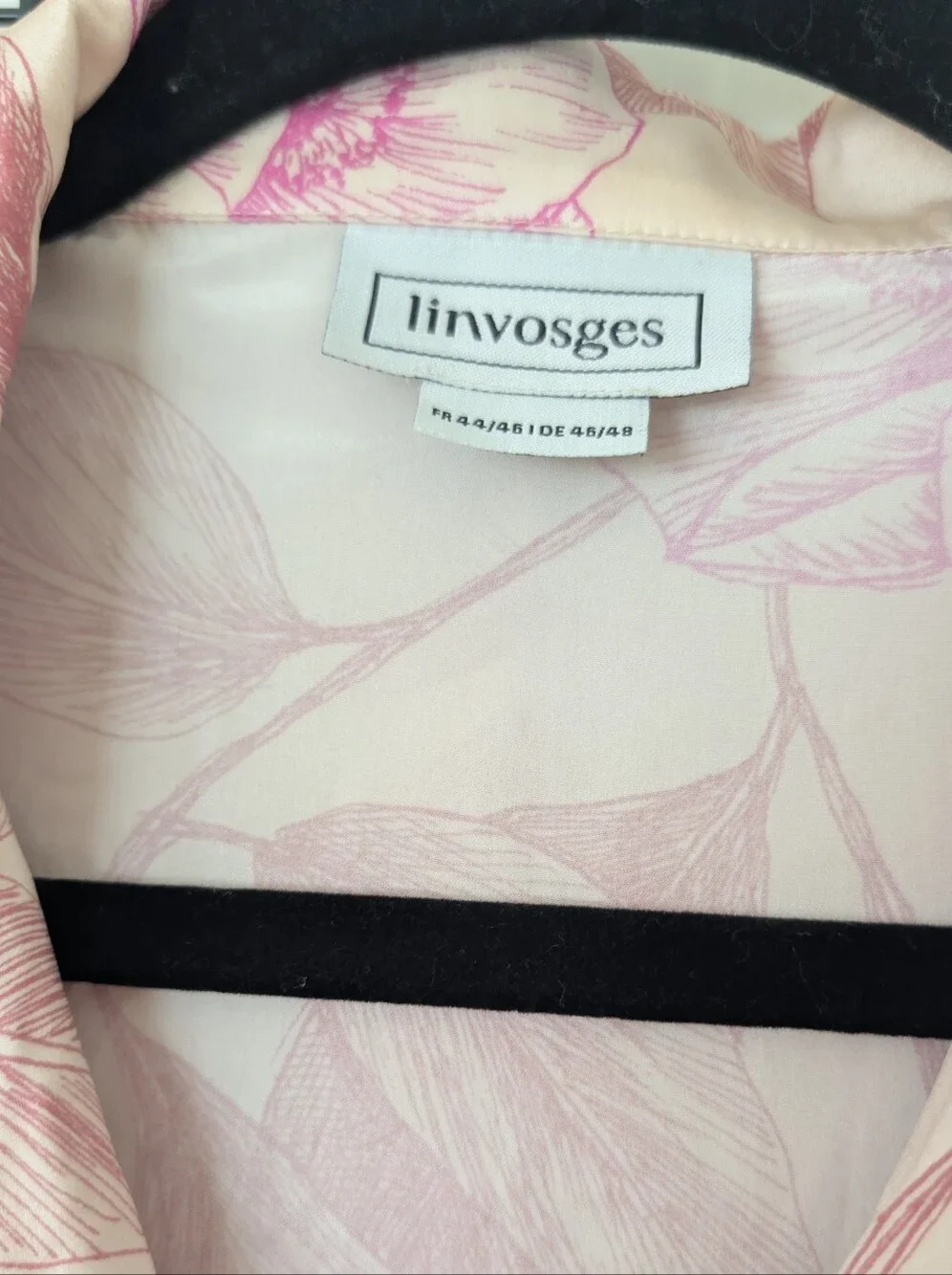 Silk Linvosges Floral Pajama Set - Blush Pink L